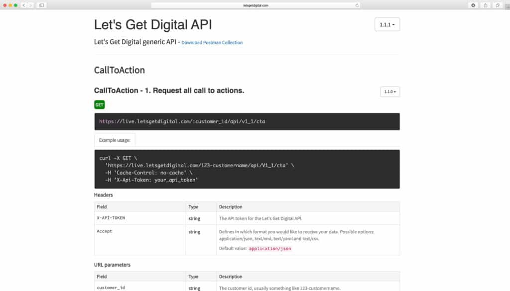 Let's Get Digital API